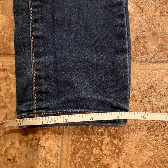 Wax Jean Low Rise Skinny Jeans Dark Wash Distressed Ripped Knee Womens - Picture 9 of 10